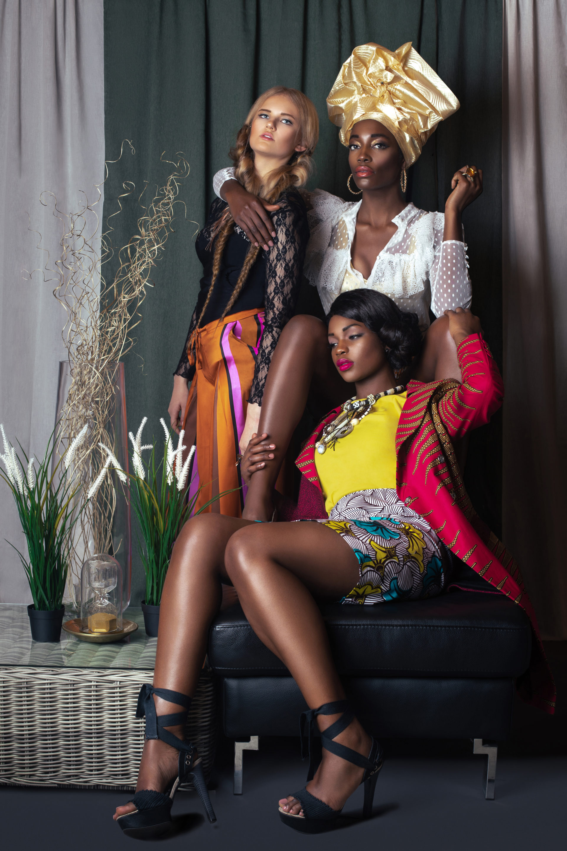 3 Elegant Women in Designer Clothing