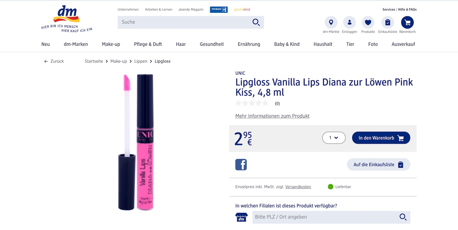 Lipstick in DM Store Germany